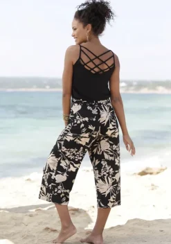 Strandmode|LASCANA Culotte Schwarz-Taupe-Bedruckt