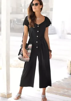 Strandmode|LASCANA Culotte-Overall Schwarz