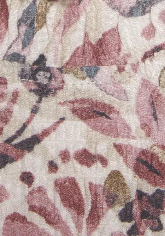 Kurze Kleider|Vivance Druckkleid Creme-Mauve Bedruckt