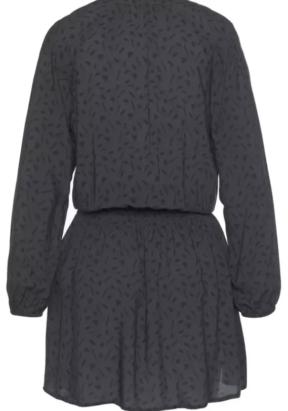 Strandkleider|LASCANA Druckkleid Anthrazit-Schwarz-Bedruckt