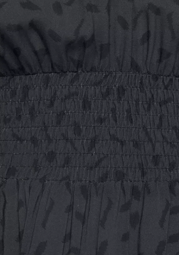 Strandkleider|LASCANA Druckkleid Anthrazit-Schwarz-Bedruckt