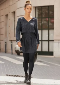 Strandkleider|LASCANA Druckkleid Anthrazit-Schwarz-Bedruckt