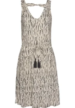 Kurze Kleider|s.Oliver Druckkleid Beige-Schwarz-Bedruckt