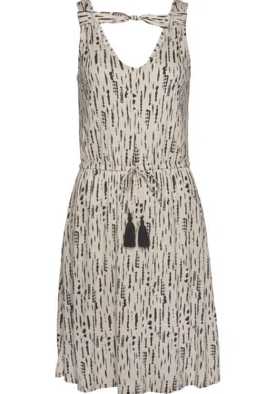 Kurze Kleider|s.Oliver Druckkleid Beige-Schwarz-Bedruckt