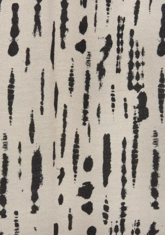 Kurze Kleider|s.Oliver Druckkleid Beige-Schwarz-Bedruckt