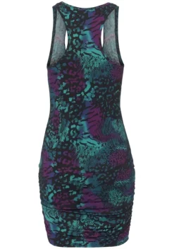 Kurze Kleider|LASCANA Druckkleid Lila-Turkis Bedruckt