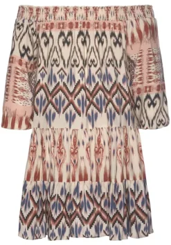 Kurze Kleider|Buffalo Druckkleid Creme-Bedruckt