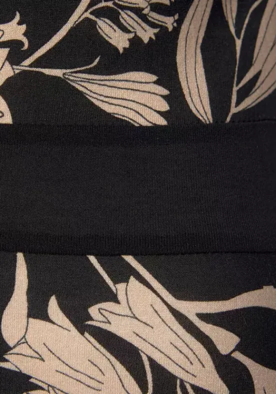 Strandkleider|LASCANA Druckkleid Schwarz-Taupe-Bedruckt