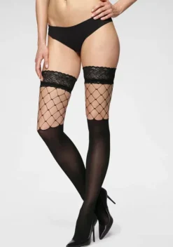 Socken|petite fleur gold Halterlose Feinstrumpfe 1X Schwarz