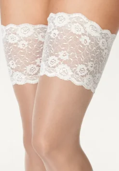 Socken|LASCANA Halterlose Feinstrumpfe Puder-Cream