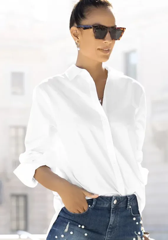 Blusen|LASCANA Hemdbluse Creme