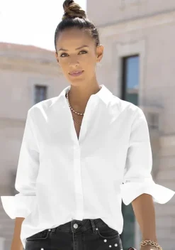 Blusen|LASCANA Hemdbluse Creme