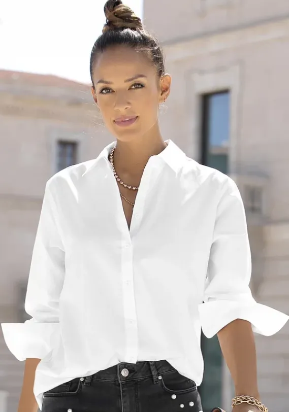 Blusen|LASCANA Hemdbluse Creme