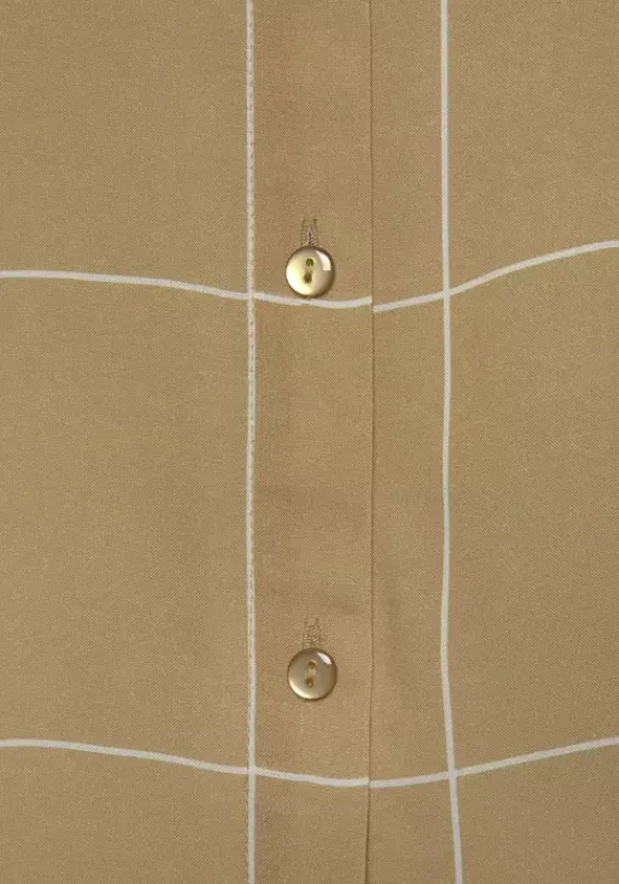 Blusen|LASCANA Hemdbluse Ocker-Weis-Kariert