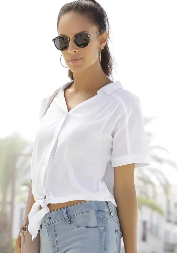 Blusen|Buffalo Hemdbluse Weis