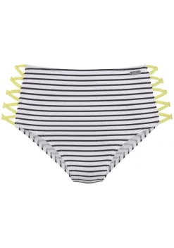 Bikini-Unterteile|Venice Beach Highwaist-Bikini-Hose"Camie" Schwarz-Weis-Limette