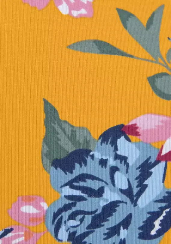 Bikini-Unterteile|Bench. Highwaist-Bikini-Hose"Maui" Gelb-Bedruckt