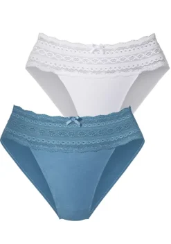 Nachhaltige Dessous & Wasche|petite fleur High-Waist-Slip Blau+Weis