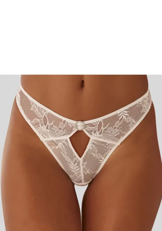 Dessous|LASCANA High-Waist-String Elfenbeinweis