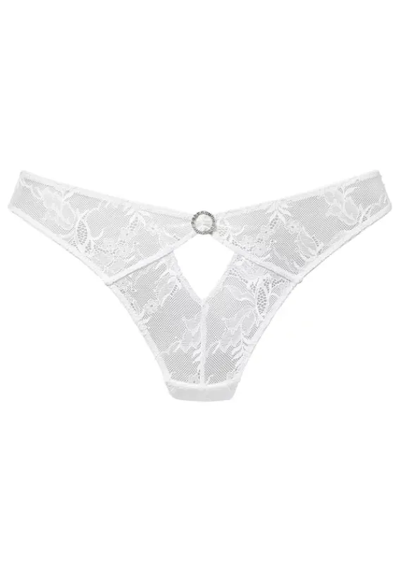 Dessous|LASCANA High-Waist-String Elfenbeinweis