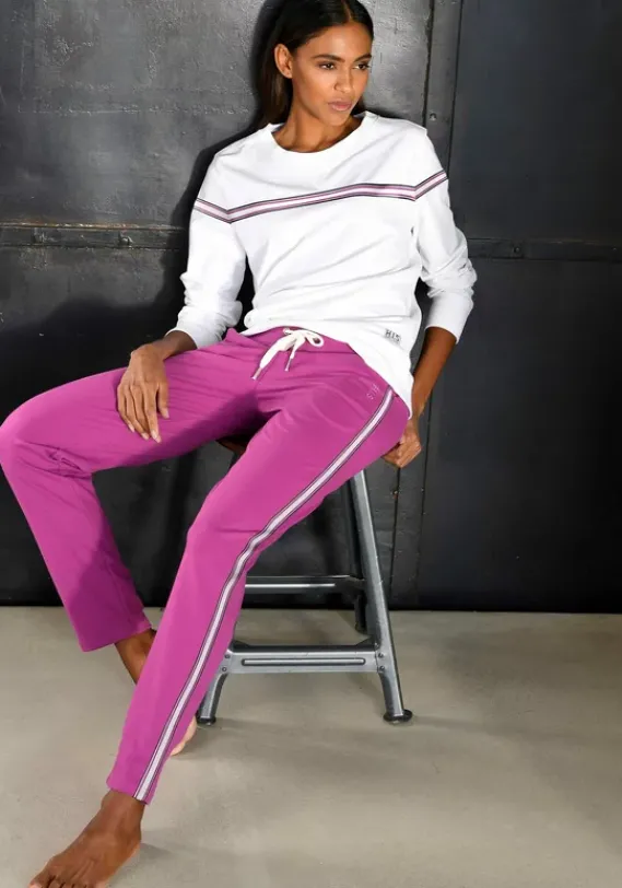 Relaxhosen|H.I.S Homewearhose"-Loungehose" Beere