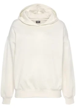 Homewear-Oberteile|Buffalo Hoodie"-Kapuzensweatshirt Mit Ruckenprint" Creme