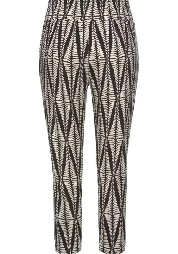Strandmode|LASCANA 7/8-Hose Schwarz-Sand-Bedruckt
