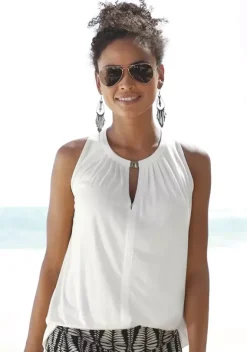 Strandmode|LASCANA 7/8-Hose Schwarz-Sand-Bedruckt