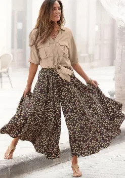 Strandmode|LASCANA Hosenrock Braun-Bedruckt