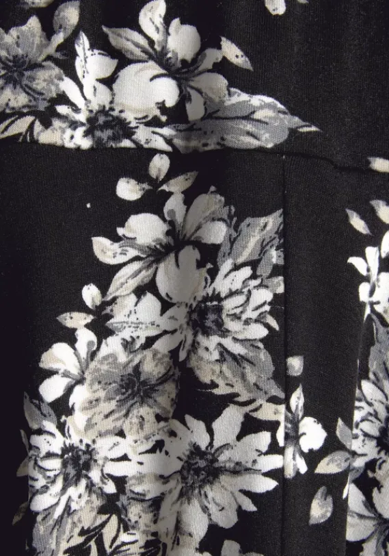 Strandmode|LASCANA Hosenrock Schwarz-Creme-Bedruckt