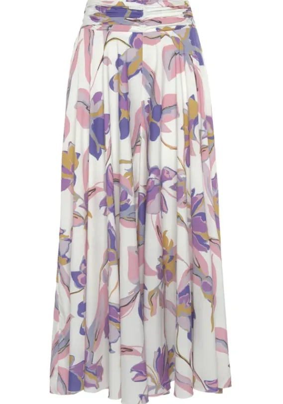 Strandmode|LASCANA Hosenrock"Blume" Creme-Flieder-Rose Bedruckt