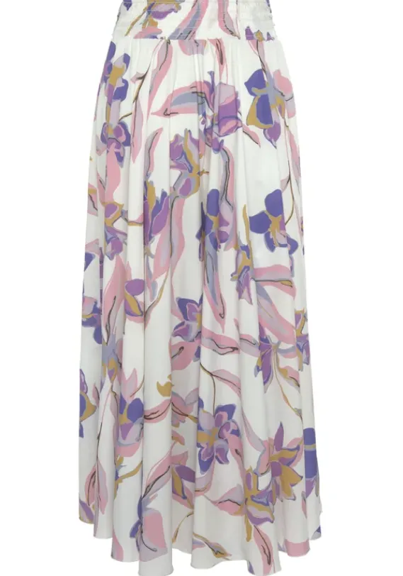 Strandmode|LASCANA Hosenrock"Blume" Creme-Flieder-Rose Bedruckt
