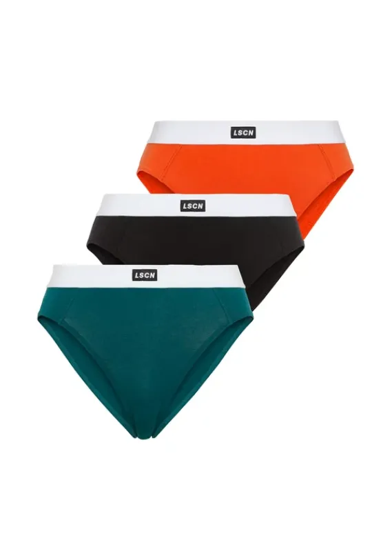 Slips|LSCN by LASCANA Jazz-Pants Slips Petrol, Schwarz, Orange