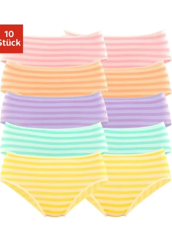 Slips|petite fleur Jazz-Pants Slips Gestreift-Lila, Gelb, Grun, Orange, Rosa