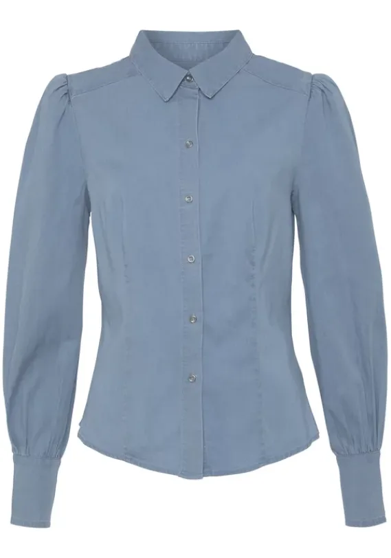 Blusen|Vivance Jeansbluse Blue-Washed