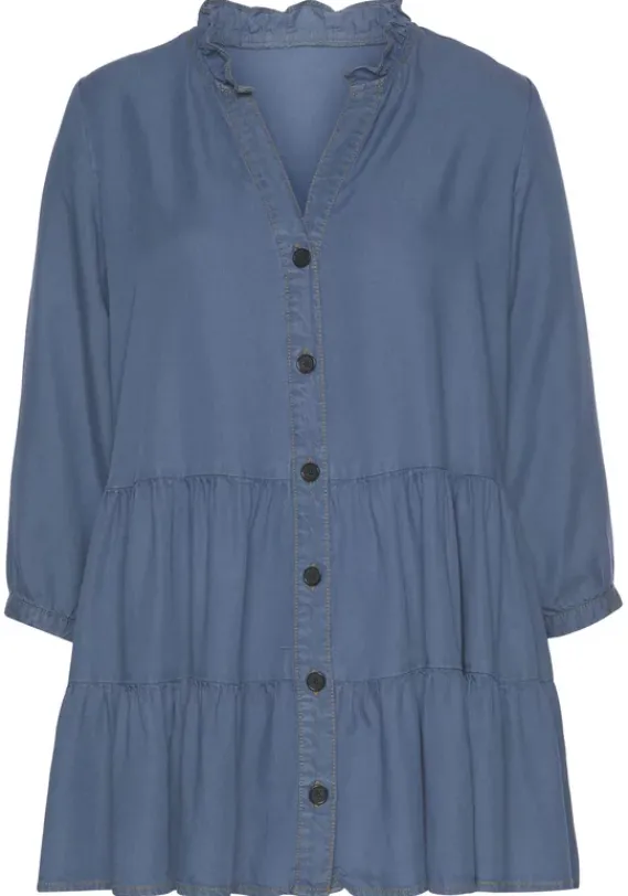 Blusen|LASCANA Jeansbluse Denim