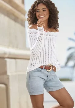 Shorts|Vivance Jeansshorts Light Blue Washed