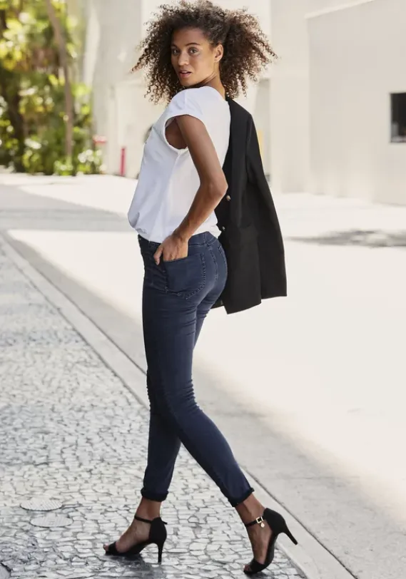 Lange Hosen|Buffalo Jeggings Jeansblau