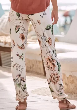 Lange Hosen|Buffalo Jerseyhose Beige-Bedruckt