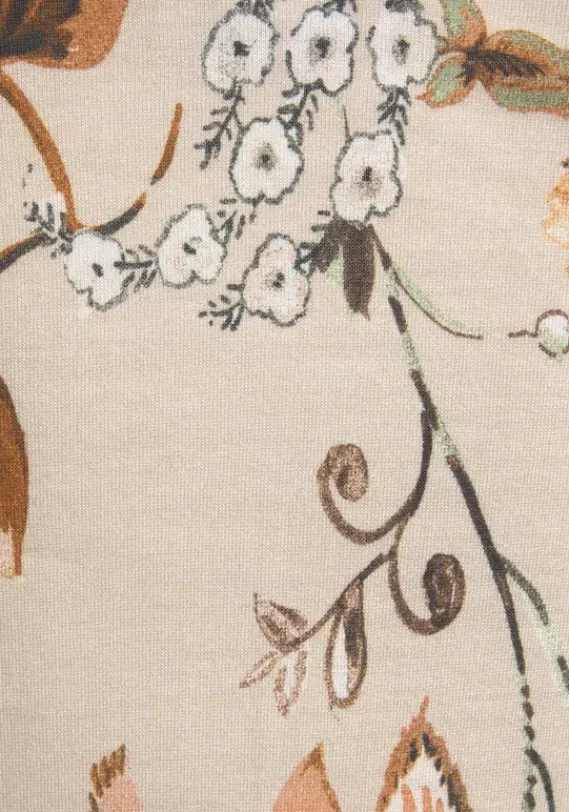 Lange Hosen|Buffalo Jerseyhose Beige-Bedruckt