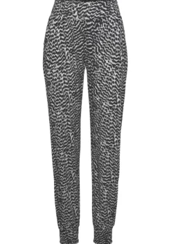 Lange Hosen|Vivance Jerseyhose Schwarz-Weis Bedruckt