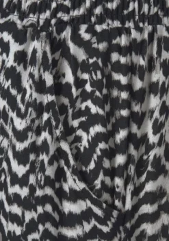 Lange Hosen|Vivance Jerseyhose Schwarz-Weis Bedruckt