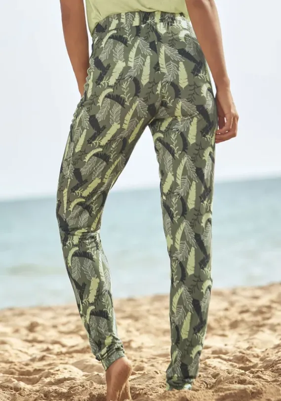 Lange Hosen|s.Oliver Jerseyhose Khaki Bedruckt