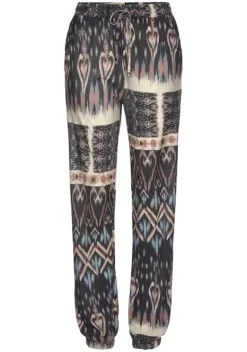 Lange Hosen|Buffalo Jerseyhose Schwarz-Bedruckt