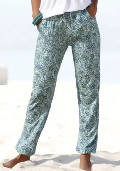 Lange Hosen|Vivance Jerseyhose Grun-Bedruckt