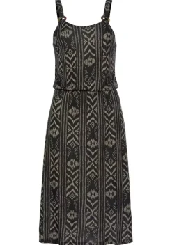 Strandkleider|LASCANA Jerseykleid Schwarz-Creme-Bedruckt