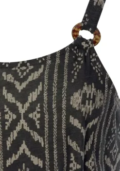 Strandkleider|LASCANA Jerseykleid Schwarz-Creme-Bedruckt