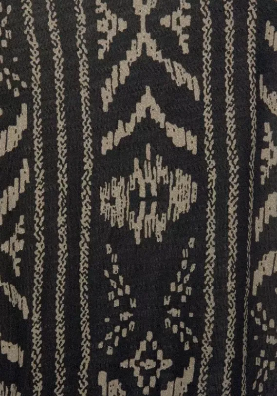 Strandkleider|LASCANA Jerseykleid Schwarz-Creme-Bedruckt