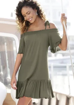 Kurze Kleider|LASCANA Jerseykleid Khaki