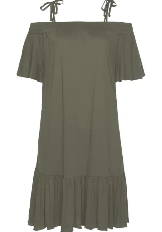 Kurze Kleider|LASCANA Jerseykleid Khaki